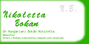 nikoletta bokan business card