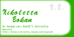 nikoletta bokan business card